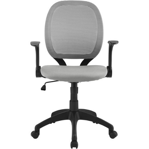 Serta - Essential University Polyester Blend Fabric & Mesh Task Chair - Light Gray-Front_Standard 
