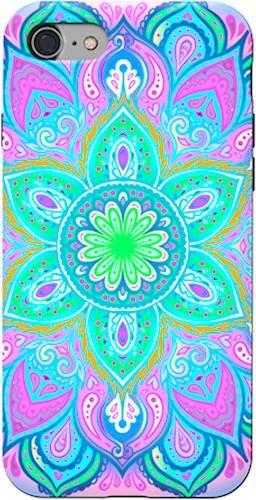 ArtsCase - StrongFit Designers Psychedelic Mandala I Case for Apple® iPhone® 7 and 8 - Purple/Green/Blue-Angle_Standard 
