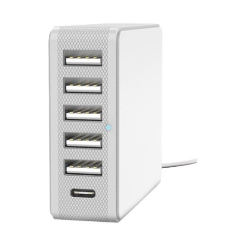 Energizer - 6-Port USB Desktop Charger - White-Front_Standard 