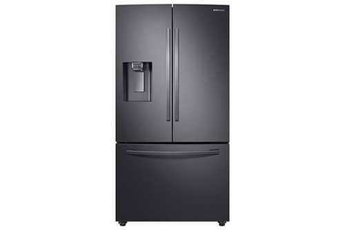 Samsung - 22.6 Cu. Ft. French Door Counter-Depth Fingerprint Resistant Refrigerator with CoolSelect Pantry - Black stainless steel