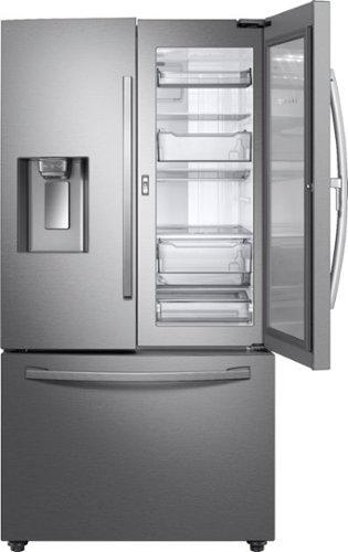 Samsung - 27.8 Cu. Ft. French Door Fingerprint Resistant Refrigerator with Food Showcase - Stainless steel