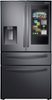 Samsung - Family Hub 27.7 Cu. Ft. 4-Door French Door Fingerprint Resistant Refrigerator - Black Stainless Steel-Front_Standard