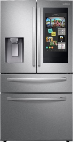 Samsung - Family Hub 22.2 Cu. Ft. 4-Door French Door Counter-Depth  Fingerprint Resistant Refrigerator - Stainless steel