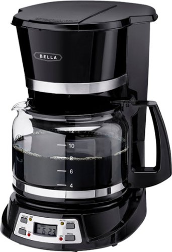 Bella - 12-Cup Programmable Coffee Maker - Black