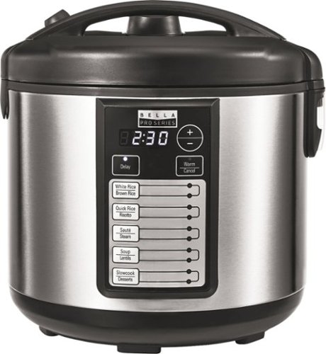 Bella Pro Series - Pro Series 20-Cup Rice Cooker - Stainless Steel