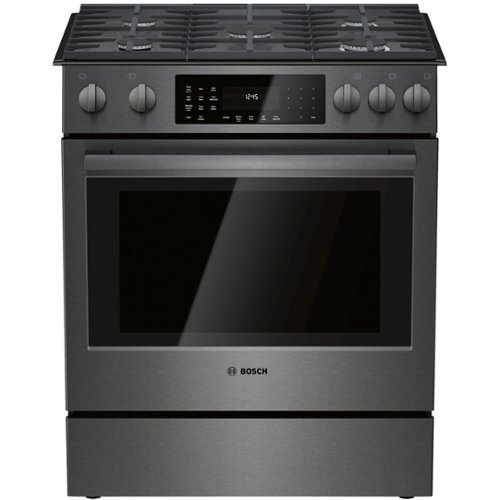 Bosch - 800 Series 4.8 Cu. Ft. Self-Cleaning Slide-In Gas Convection Range - Black stainless steel