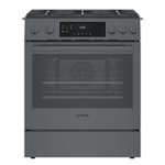 Bosch - 800 Series 4.8 Cu. Ft. Self-Cleaning Slide-In Gas Convection Range - Black stainless steel - Front_Standard
