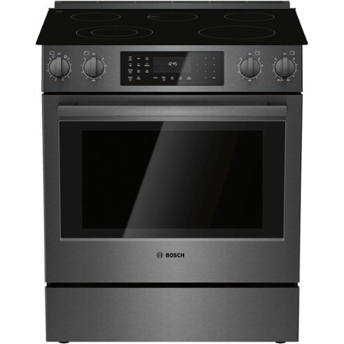 Bosch - 800 Series 4.6 Cu. Ft. Self-Cleaning Slide-In Electric Convection Range - Black stainless steel