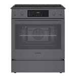 Bosch - 800 Series 4.6 Cu. Ft. Self-Cleaning Slide-In Electric Convection Range - Black stainless steel - Front_Standard