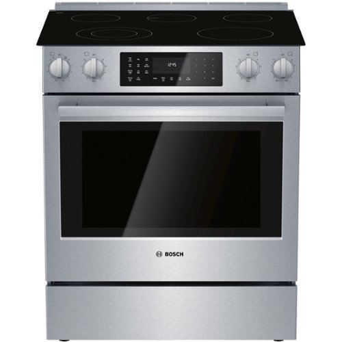 Bosch - 800 Series 4.6 Cu. Ft. Self-Cleaning Slide-In Electric Convection Range - Stainless steel