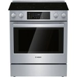 Bosch - 800 Series 4.6 Cu. Ft. Self-Cleaning Slide-In Electric Convection Range - Stainless steel - Front_Standard