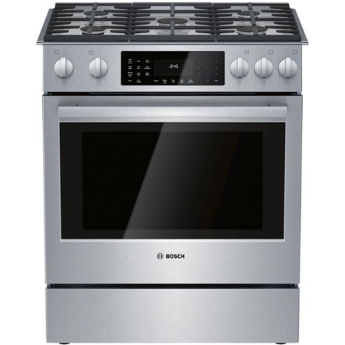 Bosch - 800 Series 4.6 Cu. Ft. Self-Cleaning Slide-In Dual Fuel Convection Range - Stainless steel