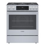 Bosch - 800 Series 4.6 Cu. Ft. Self-Cleaning Slide-In Dual Fuel Convection Range - Stainless steel - Front_Standard