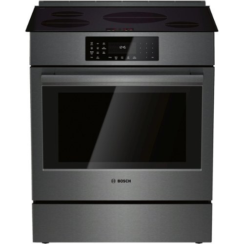 Bosch - 800 Series 4.6 Cu. Ft. Self-Cleaning Slide-In Electric Induction Convection Range - Black stainless steel