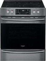 Frigidaire - Gallery 5.4 Cu. Ft. Freestanding Electric Air Fry Range with Self and Steam Clean - Black stainless steel - Front_Standard