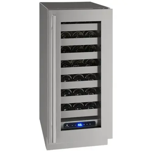 Front. U-Line - Wine Captain 5 Class 28-Bottle Wine Cooler - Stainless Steel.