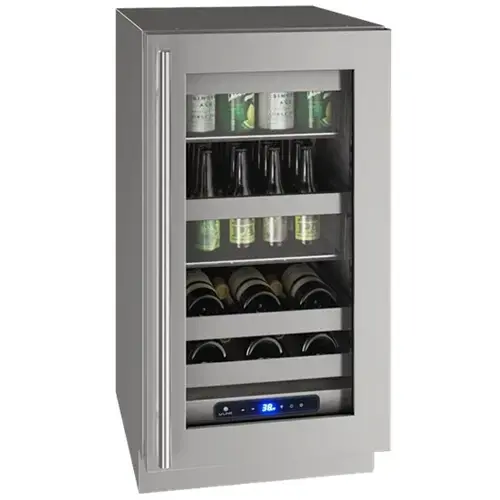 Front. U-Line - 5 Class 10-Bottle Wine Refrigerator - Stainless Steel.