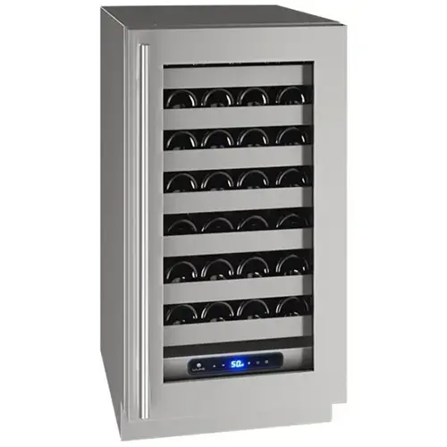 Front. U-Line - Wine Captain 5 Class 35-Bottle Wine Cooler - Stainless Steel.