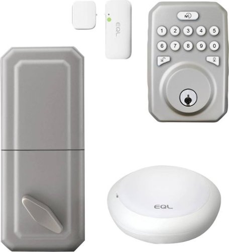 MiLocks - MiEQ Bluetooth/WiFi Push Button Deadbolt Replacement Smart Lock Kit - Silver-Front_Standard 