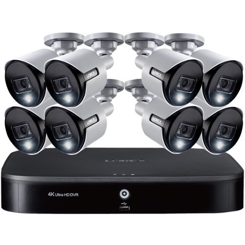 Lorex - 16-Channel, 8-Camera Indoor/Outdoor Wired 4K UHD 2TB DVR Surveillance System - Black-Front_Standard 