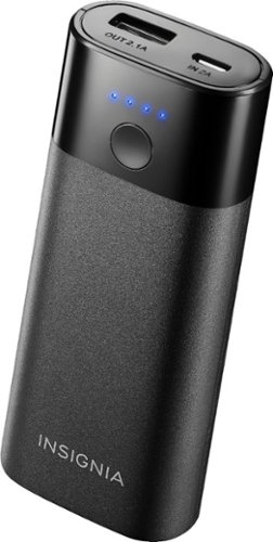 Insignia™ - 5000 mAh Portable Charger for Most Mobile Devices - Black