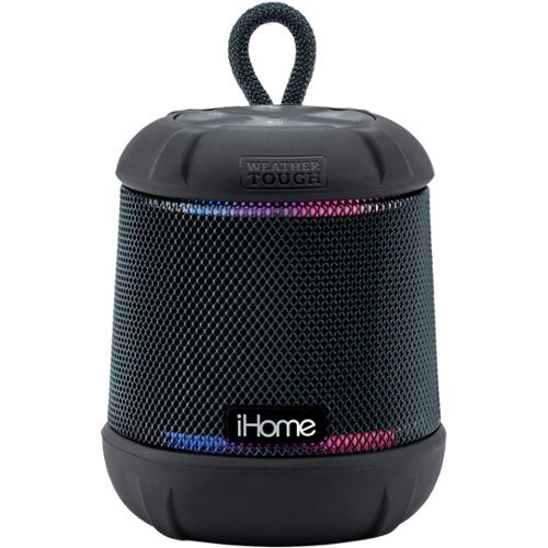 iHome - PlayTough L - Bluetooth Rechargeable Waterproof Portable Speaker with 20-Hour Mega Battery and Color Changing Lighting - Black
