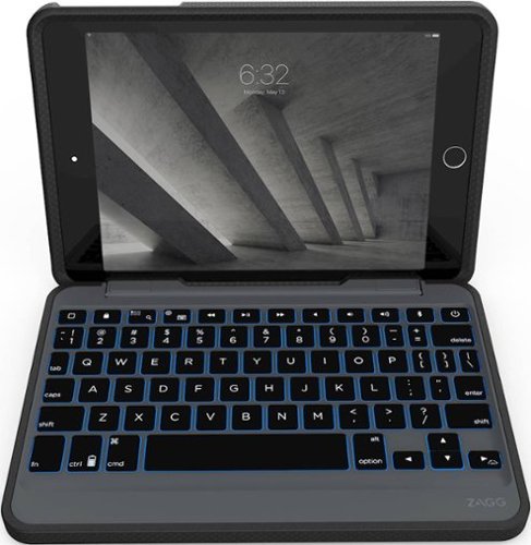 ZAGG - Rugged Book Keyboard Folio Case for Apple® iPad® mini (5th Generation 2019) - Black-Front_Standard 