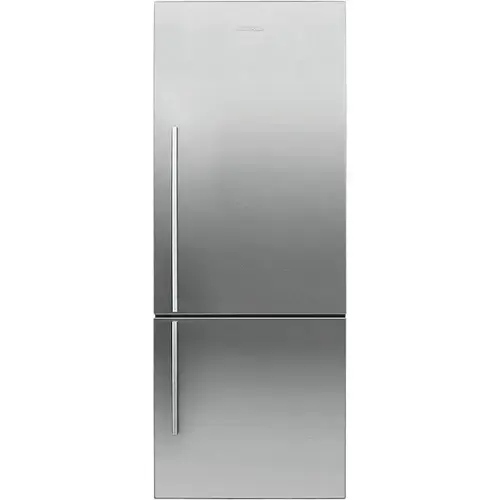 Front. Fisher & Paykel - 13 1/2 Cu. Ft. Bottom-Freezer Counter-Depth Refrigerator - Stainless Steel.