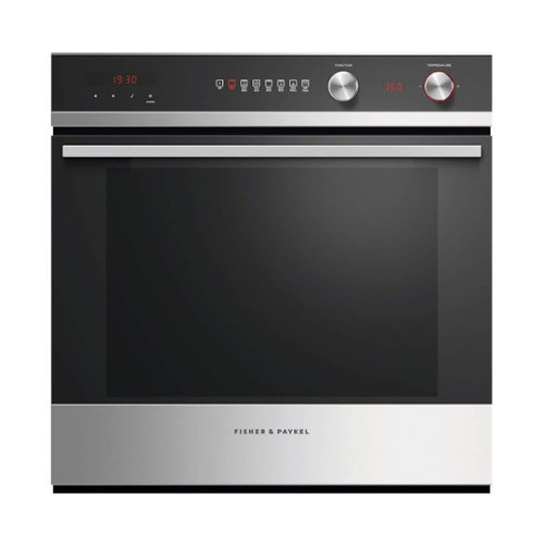 

Fisher & Paykel - Contemporary 23.5" Built-In Single Electric Wall Oven - Brushed Stainless Steel/Black Glass