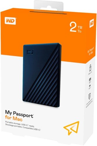 WD My Passport for Mac 2TB External USB 3.0 Portable Hard Drive - Blue BUY IN UAE