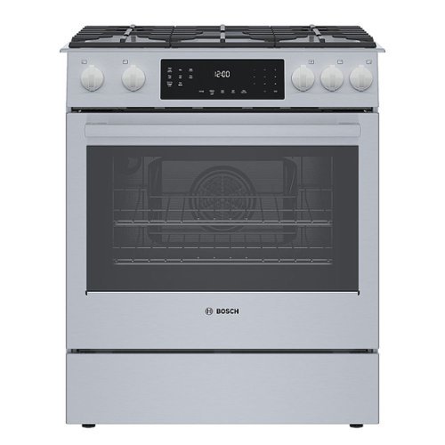 Bosch - Benchmark Series 4.8 Cu. Ft. Self-Cleaning Slide-In Gas Convection Range - Stainless steel
