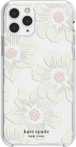 kate spade new york - Protective Hard Shell Case for Apple® iPhone® 11 Pro - Cream With Stones/Hollyhock Floral Clear