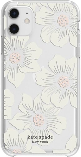 kate spade new york - Protective Hard Shell Case for Apple® iPhone® 11 - Cream With Stones/Hollyhock Floral Clear