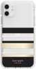 kate spade new york - Defensive Hardshell Case for Apple® iPhone® 11 - Black/Clear/Cream/Park Stripe Gold Foil-Front_Standard 