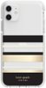 kate spade new york - Defensive Hardshell Case for Apple® iPhone® 11 - Black/Clear/Cream/Park Stripe Gold Foil-Front_Standard