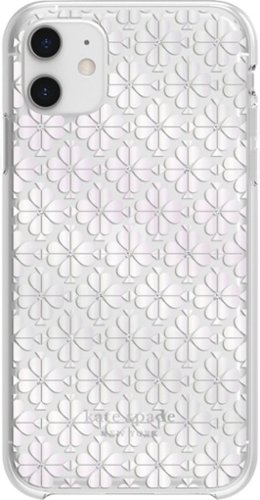 kate spade new york - Protective Hard Shell Case for Apple® iPhone® 11 - Crystal Gems/Spade Flower Pear Foil-Front_Standard 