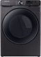 Samsung - 7.5 Cu. Ft. Stackable Smart Electric Dryer with Steam and Sensor Dry - Black Stainless Steel-Front_Standard
