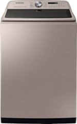 Samsung - 5.4 Cu. Ft. High Efficiency Top Load Washer with Steam - Champagne - Front_Standard