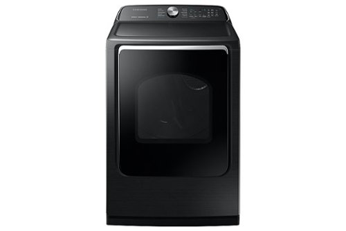 Samsung - 7.4 Cu. Ft. Electric Dryer with Steam and Sensor Dry - Black stainless steel