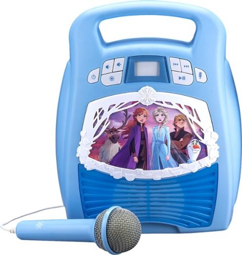 eKids - Frozen II Bluetooth MP3 Karaoke System - White/Light Blue