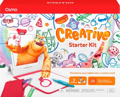 Osmo - Creative Starter Kit for iPad - Ages 5-10 - Drawing, Word Problems & Early Physics - STEM Toy (Osmo Base Included) - White