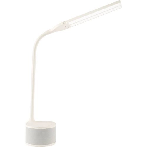 OttLite Dual Shade LED Lamp with Bluetooth Speaker and USB Port - White WORLDWIDE DELIVERY