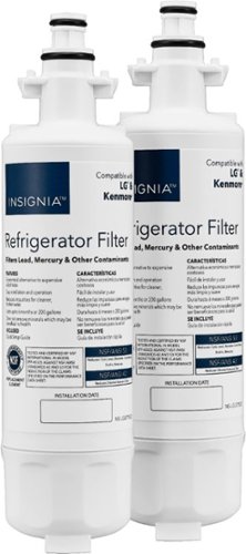 Insignia™ - NSF 53 Water Filter Replacement for Select Refrigerators (2-Pack) - White