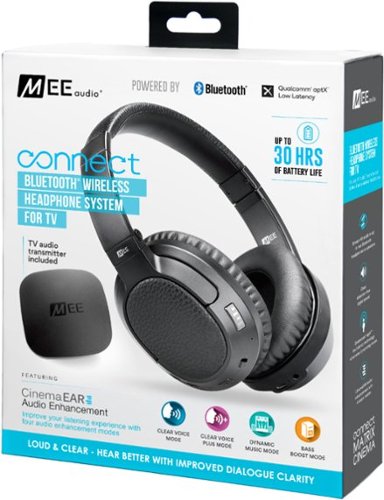 MEE audio Connect T1CMA Wireless TV Headphone System with Over-the-Ear Headphones and Bluetooth Audio Transmitter - Black WORLDWIDE DELIVERY