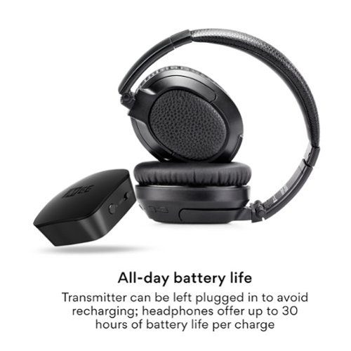 MEE audio Connect T1CMA Wireless TV Headphone System with Over-the-Ear Headphones and Bluetooth Audio Transmitter - Black WHERE TO BUY