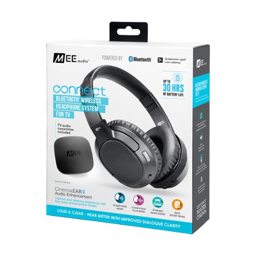 MEE audio Connect T1CMA Wireless TV Headphone System with Over-the-Ear Headphones and Bluetooth Audio Transmitter - Black BUY IN UAE