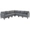 Noble House - Gosport Fabric 7-Piece Sectional Sofa - Dark Gray-Front_Standard