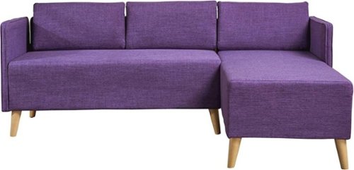 Noble House - Frackville Fabric 2-Piece Chaise Sectional Sofa - Muted Purple-Front_Standard 