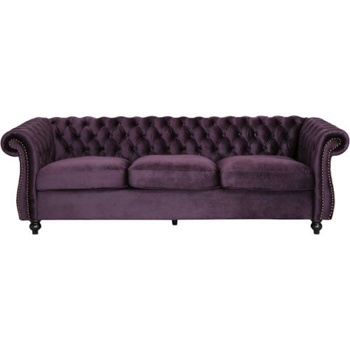 Noble House - Fruto Chesterfield Tufted Sofa - Blackberry