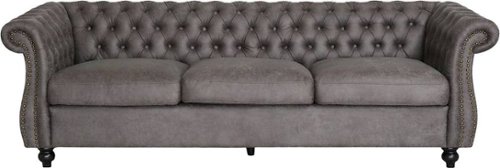 Noble House - Fruto Chesterfield Tufted Sofa - Slate-Front_Standard 